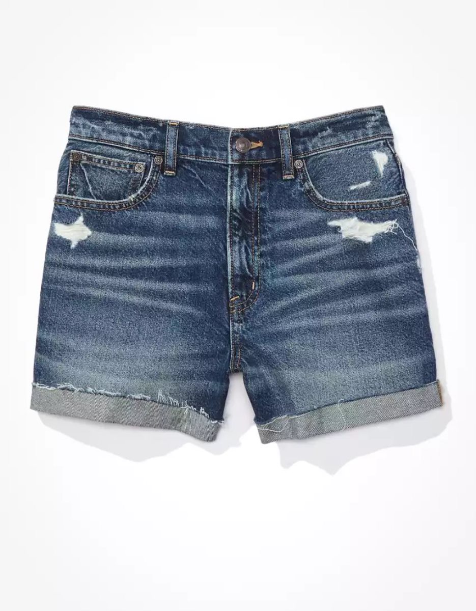 Shorts American Eagle AE Denim Highest Taille '90s Boyfriend Indigo Foncé Femme | HSH-31604224